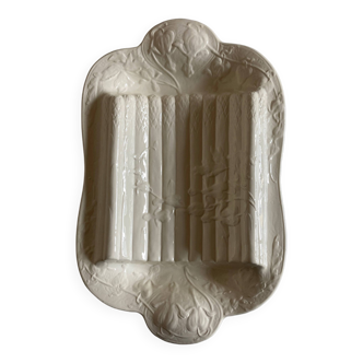 Ivory asparagus dish in St Clément iron clay