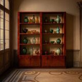 Parchment bookcase by Aldo Tura for Tura Milano 1960