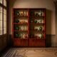 Parchment bookcase by Aldo Tura for Tura Milano 1960