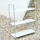 Modular shelves in white and silver metal, 50s