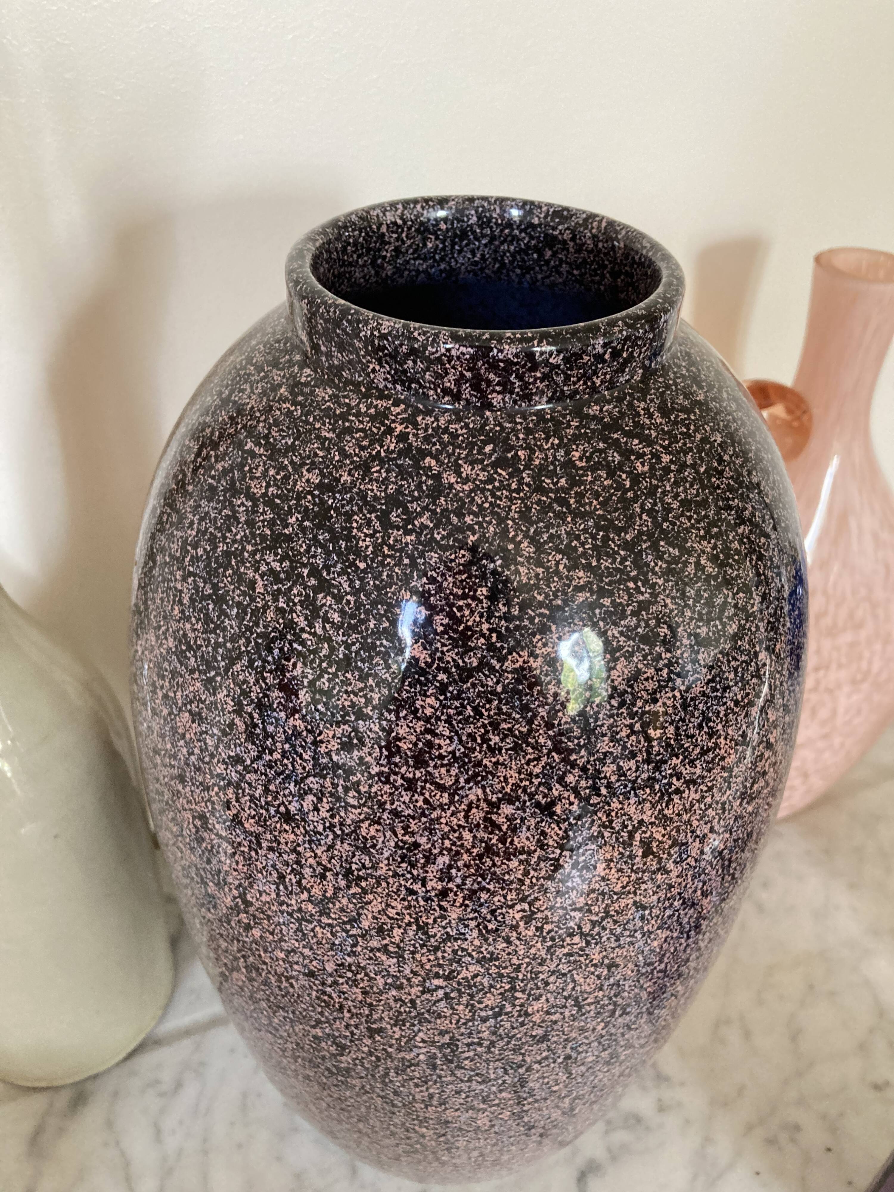 Large ceramic vase 80 style Memphis speckled terrazzo