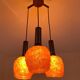 Space Age orange lucite spaghetti 3-light chandelier