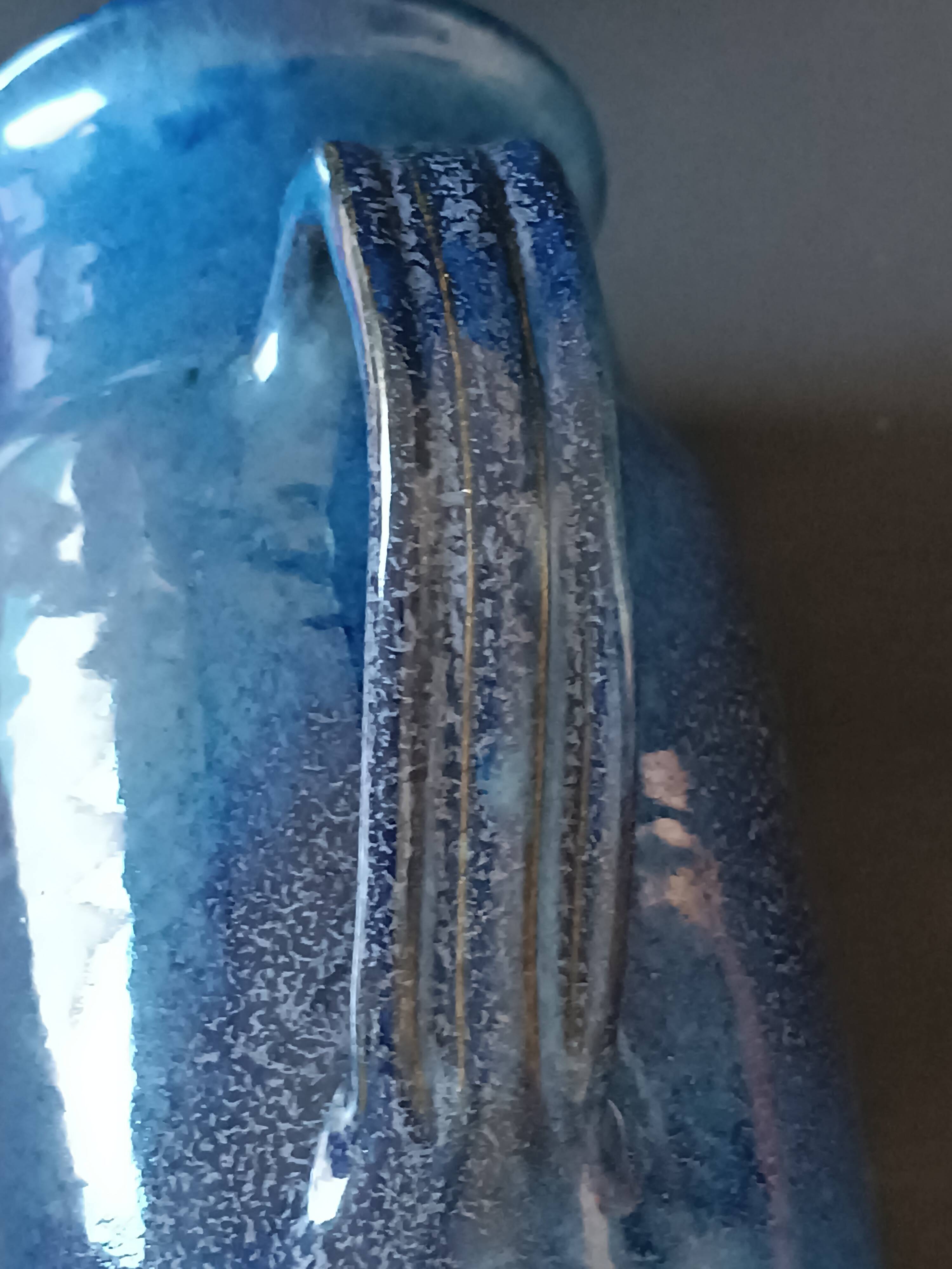 Blue stoneware jug La Combe du Lac Lamoura