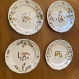 Lot de 4 assiettes murales en faïence vintage