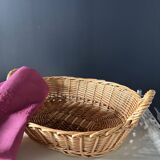 Handmade woven wicker basket