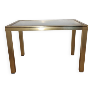 Table basse laiton et - verre