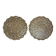 Pair of amber pressed glass ceiling globes Vianne – 1960s