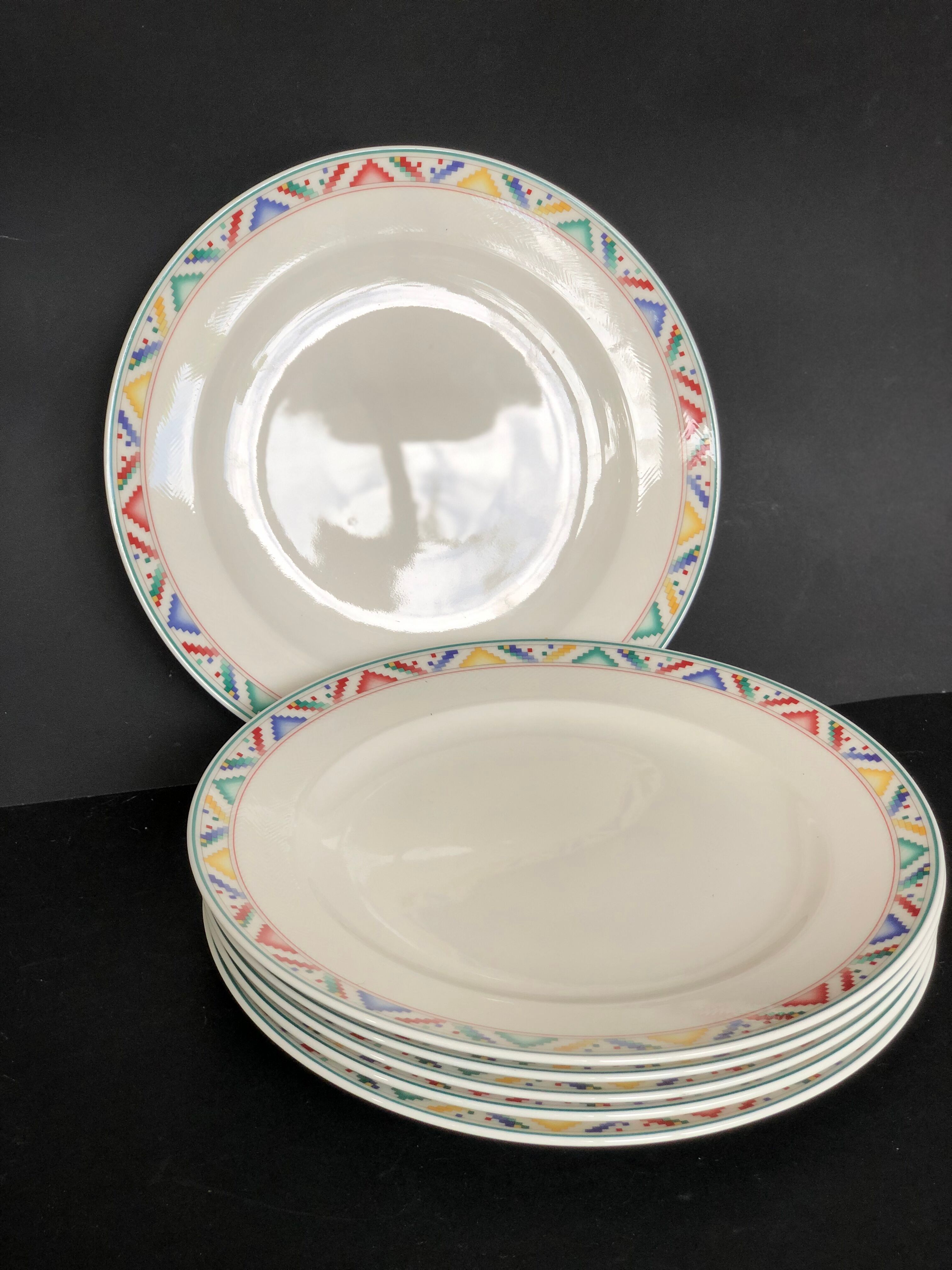 Six large porcelain plates Villeroy and Boch