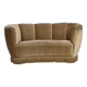 1960s, Danish "Banana" 2-seater sofa, green furniture velour, oak wood.