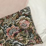 Pair of cushion covers, old tapestry and cotton gauze
