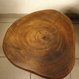 Pair of wooden tripod stools