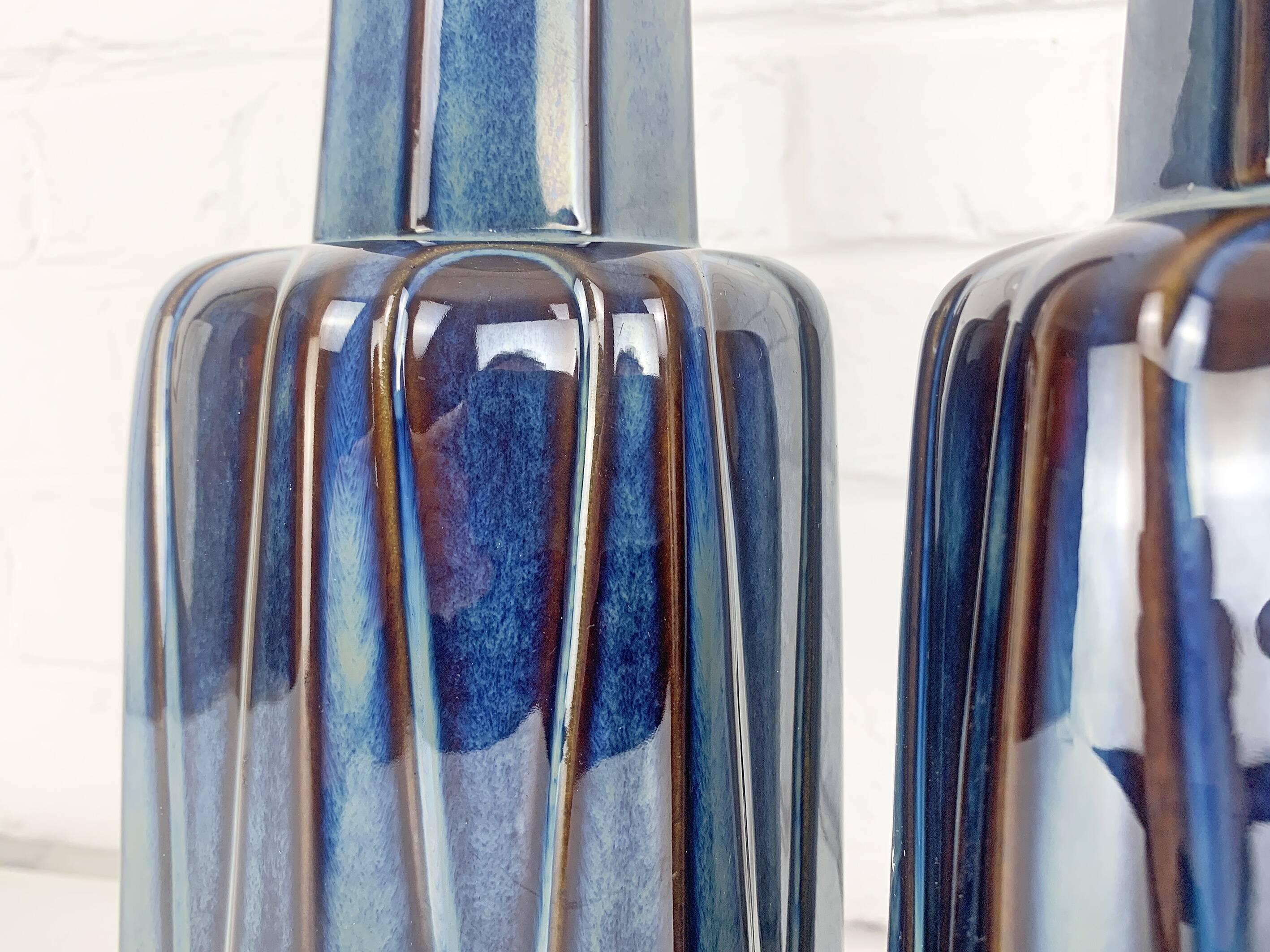 Pair of Einar Johansen ceramic table lamps, Soholm, Denmark, 1960s
