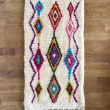 Berber carpet azilal multicolored bed descent