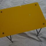 Table d'appoint en verre jaune vintage 50s 1952