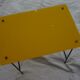 Small glass side table, yellow, vintage 50s (1952)