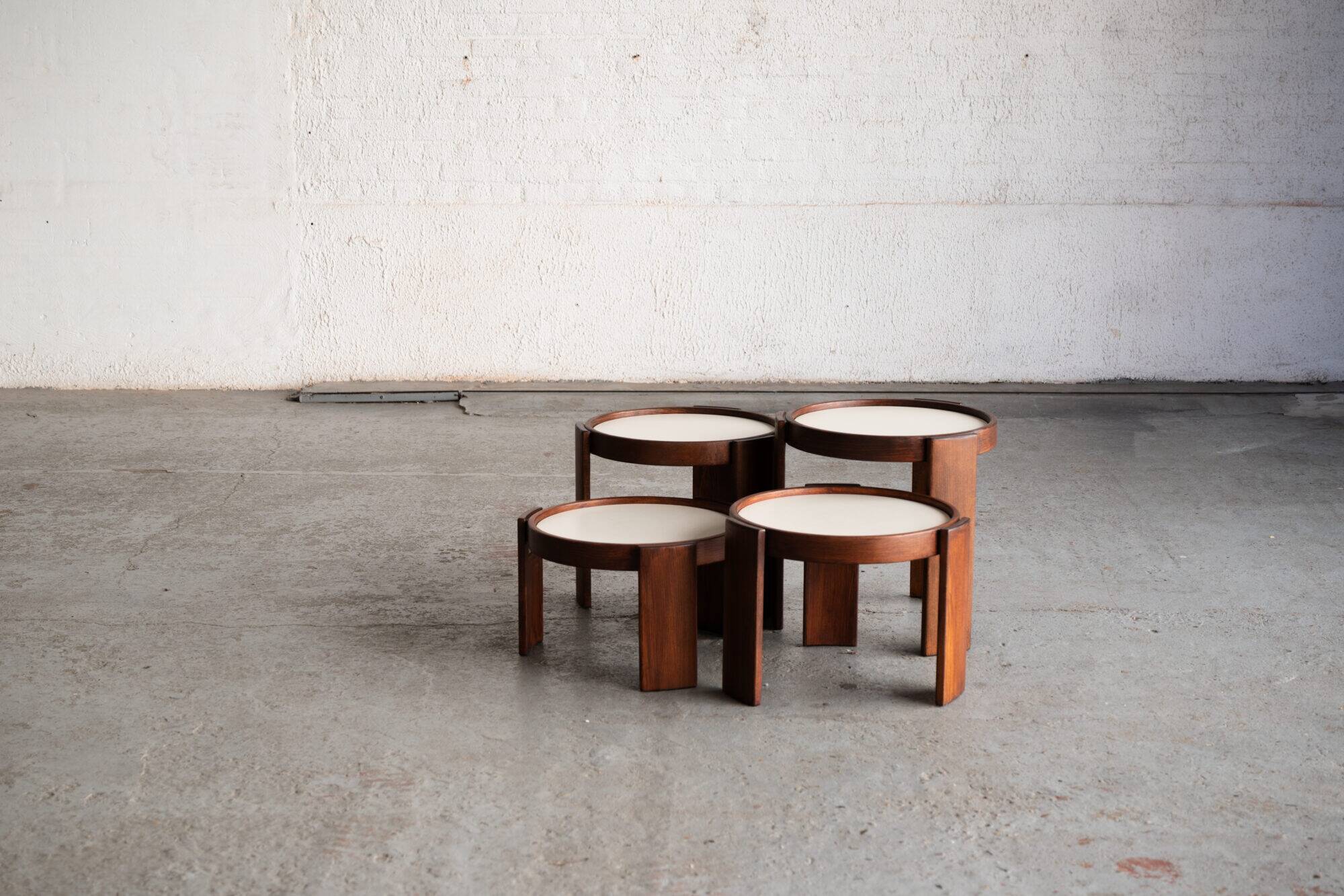 Set of 4 nesting tables by Gianfranco Frattini.