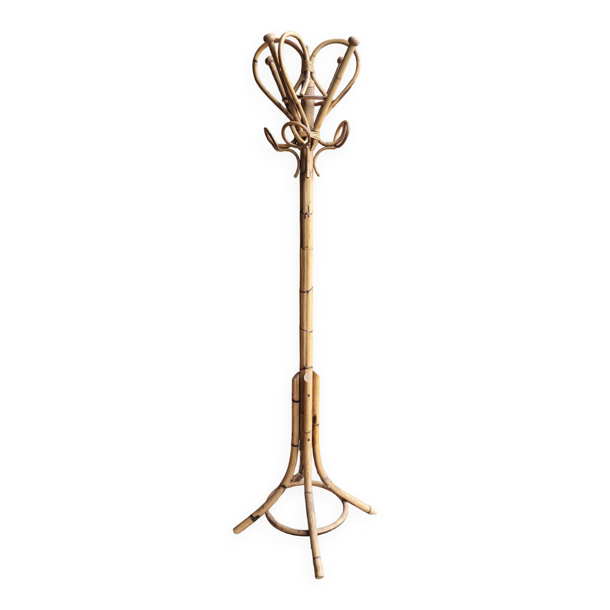 Porte manteaux perroquet en rotin