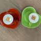 Two cups and saucers in porcelaine Yves Saint Laurent