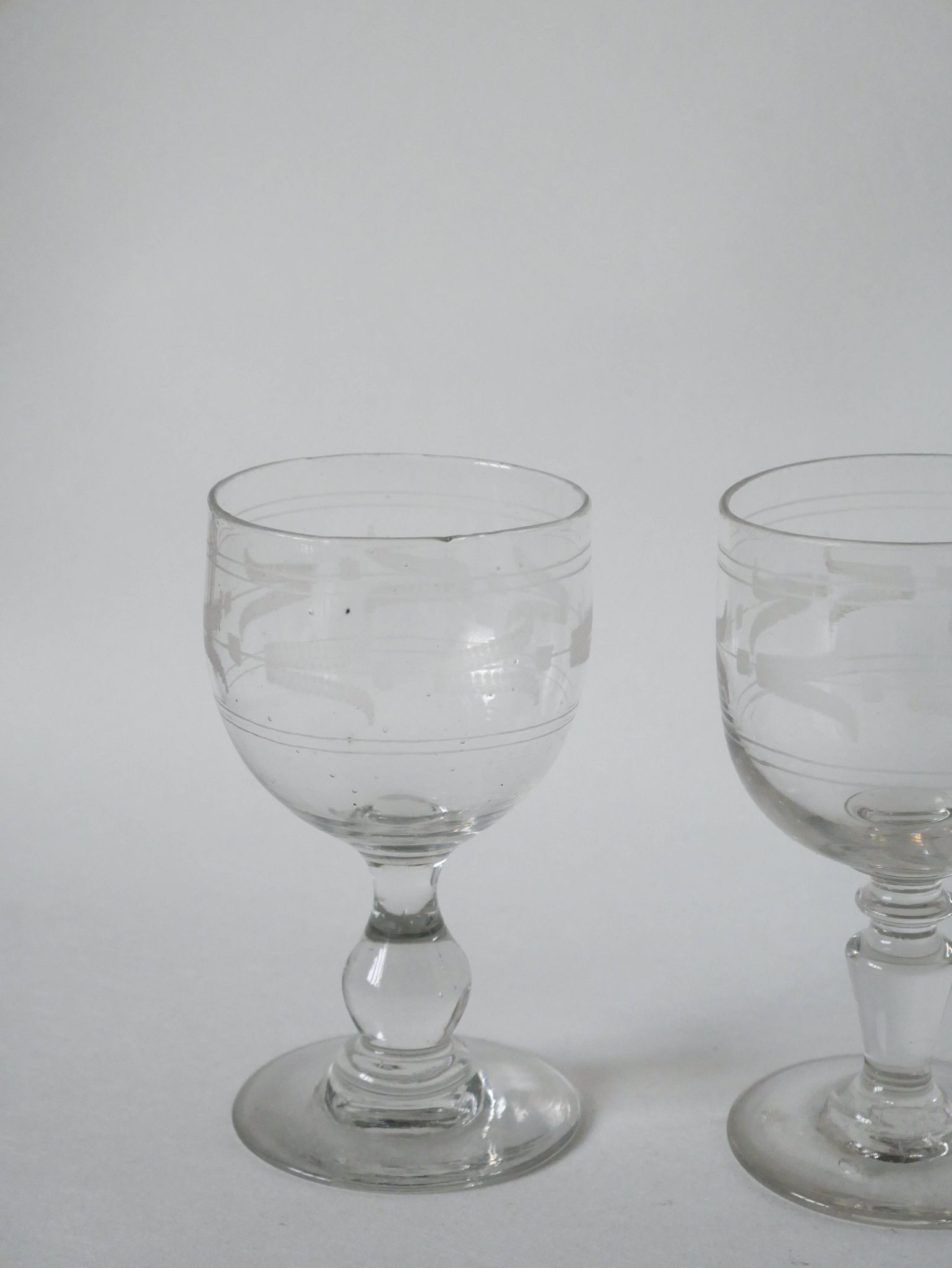 Lot de 6 verres à vin dépareillés XIXème