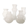Set of 5 white glass soliflores