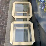 Pair of gilded brass end tables