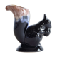 Soliflore squirrel vase in black flamed sandstone