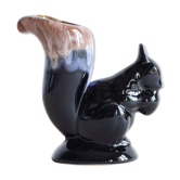 Vase soliflore écureuil en grès flammé noir