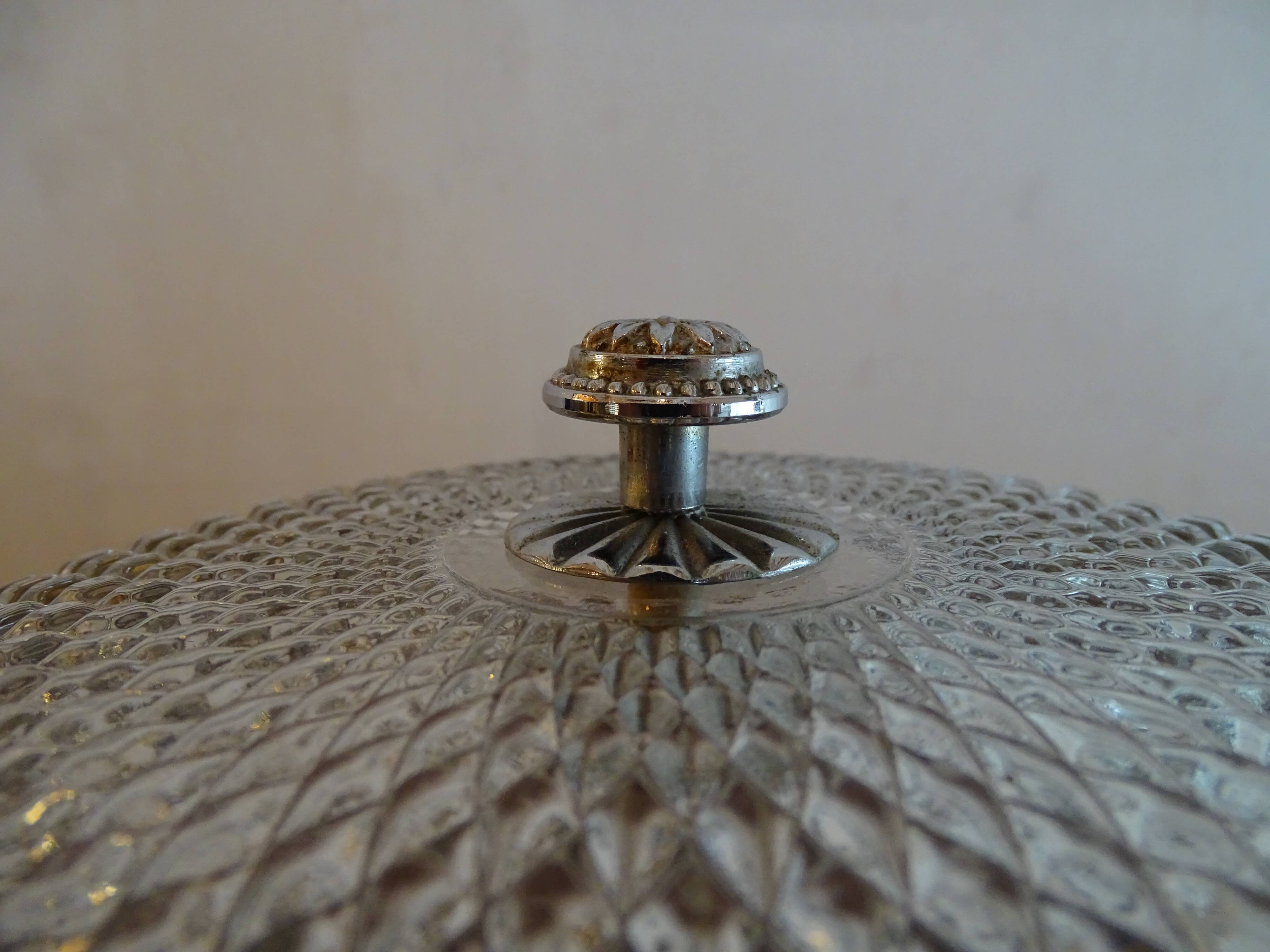 Glass chandelier antique vintage diamond tip. Two fires.