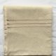 Nappe, écru, surpiqûres rose/jaune