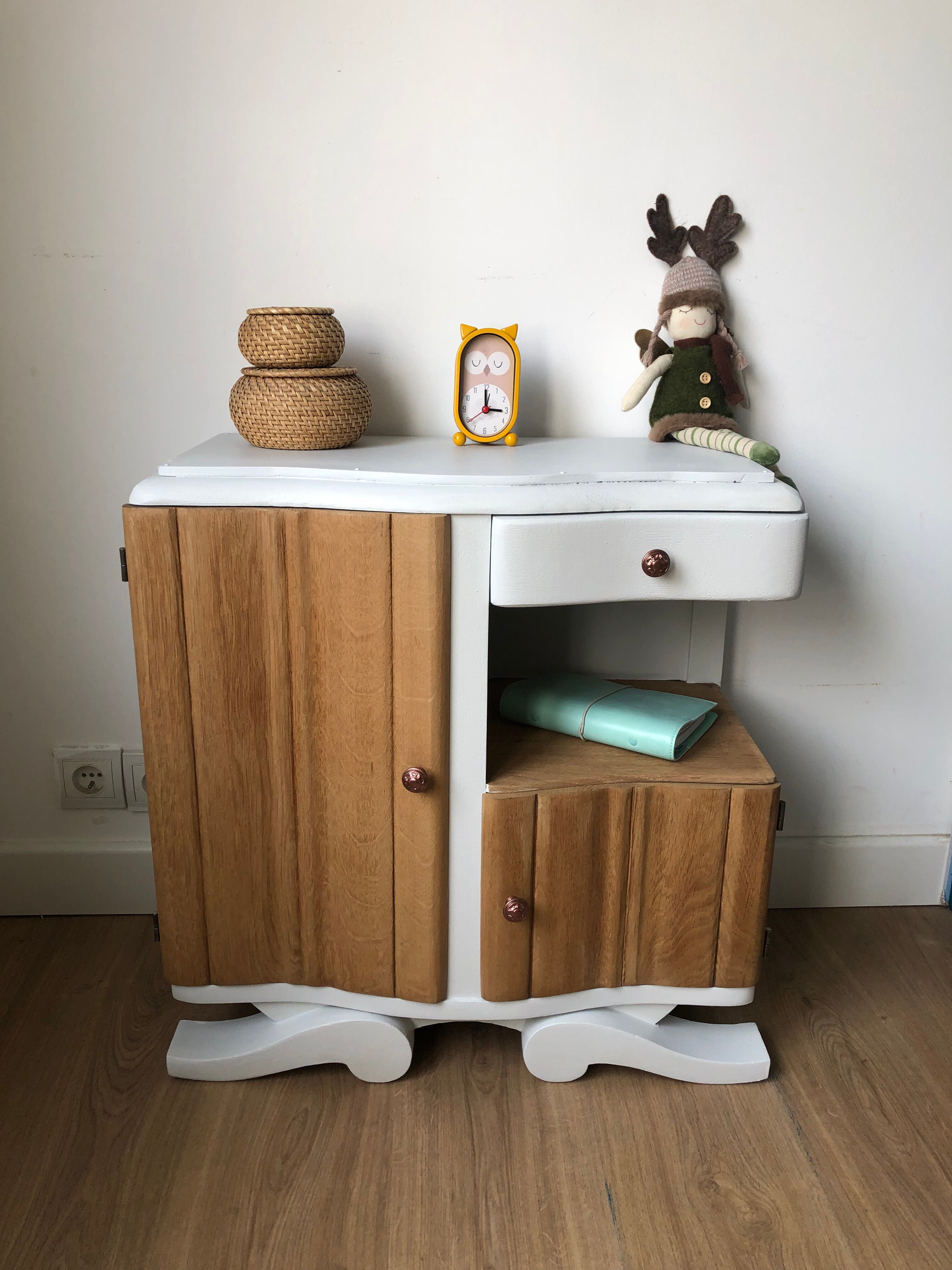Antique Art Deco bedside table from the 1930s.