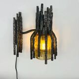 Pair of brutalist wall lights by Marcello Fantoni, 1960s