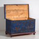 Antique navy blue trunk with floral details (c.1920) #94
