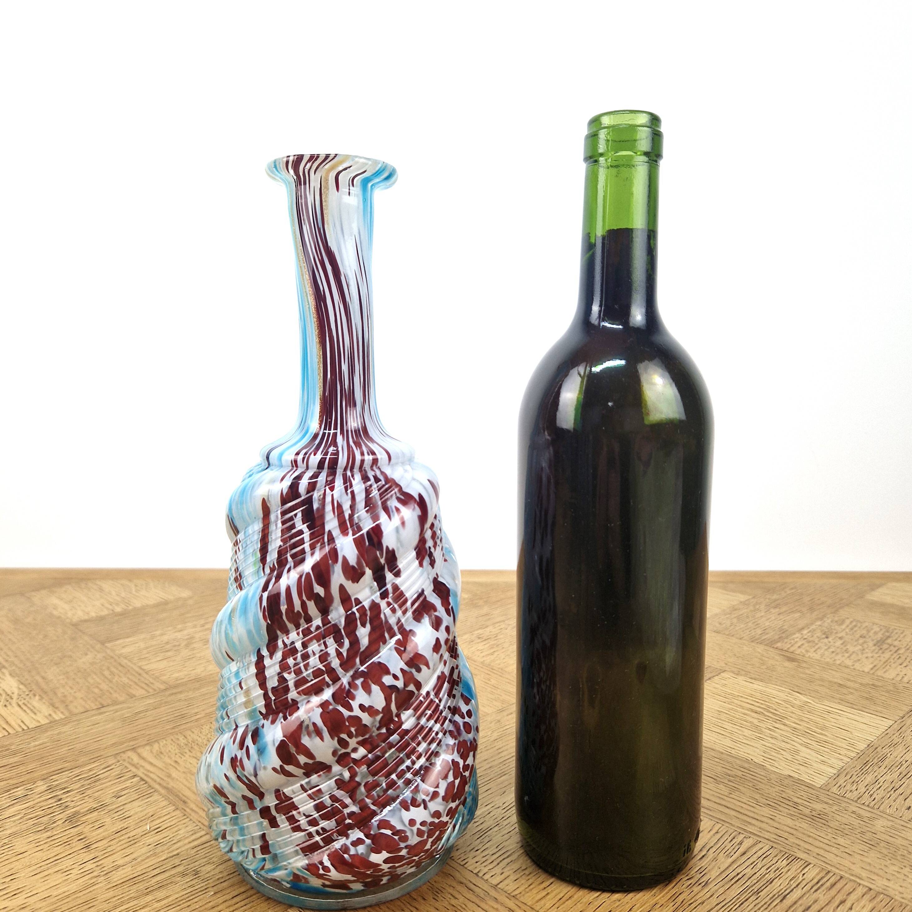 Art Nouveau carafe with twisted and variegated decoration by Legras