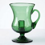 Large vintage green blown glass lantern, 1960s-70s.