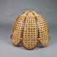 Flower suspension in braided rattan and vintage openwork