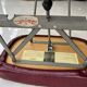 Vintage folding stool Libellule – Normafix – burgundy faux leather – years