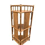 Rattan corner shelf