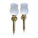 Pair neo classic golden brass sconces 50s