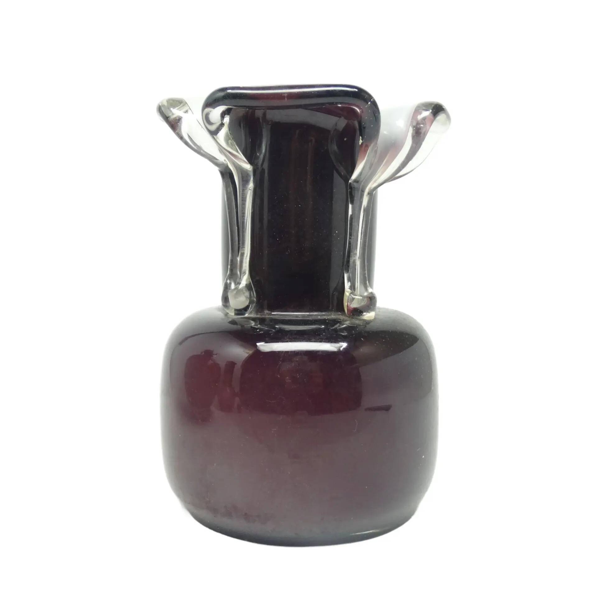 Mid-century modern vase, purple glass, Poland, 1970s