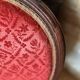 Napoleon III medallion armchair in carved wood and red velvet.