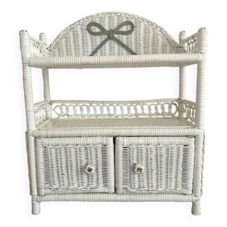 80s rattan shelf