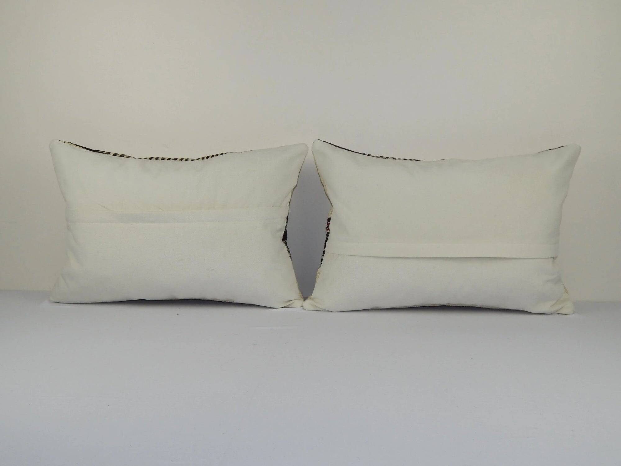 Set of 2 vintage kilim cushion covers 56x41 cm