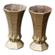Pair of cast iron cone vases, art deco