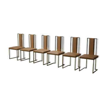 Set of 6 dining chairs by Renato Zevi, Italy 1970s