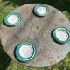 8 plates 4 flat and 4 small dark green Digoin sarreguemines vintage