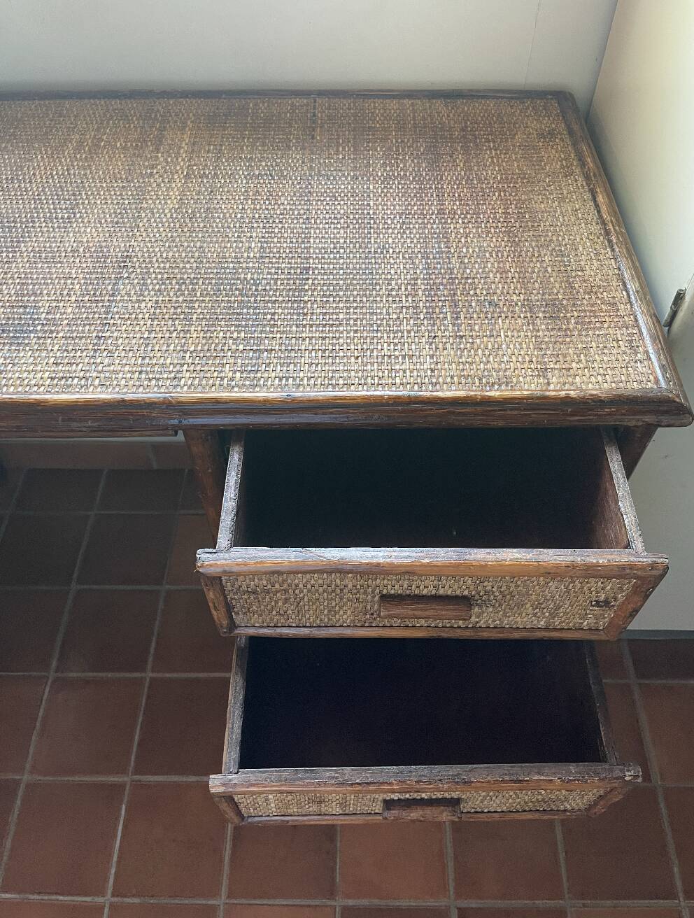 Vintage rattan desk