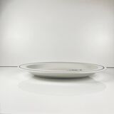 Large white & blue oval dish, bird and flower motif