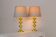 Scandinavian modern space age brass table lamps from Nafa, Sweden, 1970s, set of 2