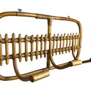 1960s Italian Rattan Coat Rack