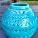 Pair of vases shaped ball stylish Asian. Glazed ceramic